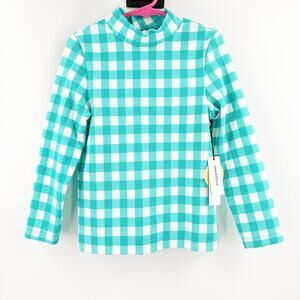 MARYSIA SWIM Bumby x Maisonette Rashguard Girls SZ 8 Check Shirt Top Gingham NWT